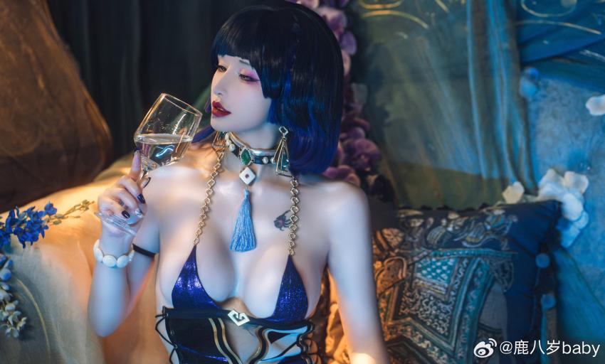 「原神夜兰COS」极具性感诱惑!要和夜兰来一杯吗?Cn鹿八岁baby - 第6张