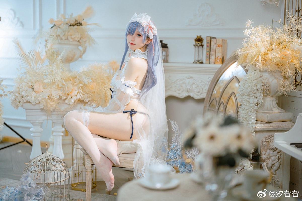 COSPLAY鉴赏|长发花嫁蕾姆COS，被美貌吸引了！Cn汐旮旮 - 第9张