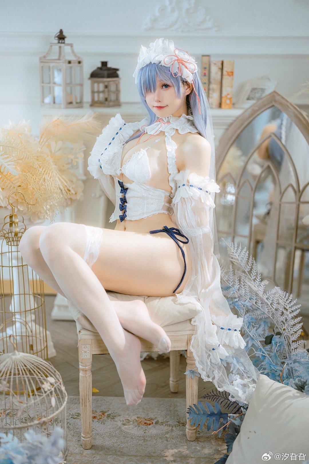 COSPLAY鉴赏|长发花嫁蕾姆COS，被美貌吸引了！Cn汐旮旮 - 第2张