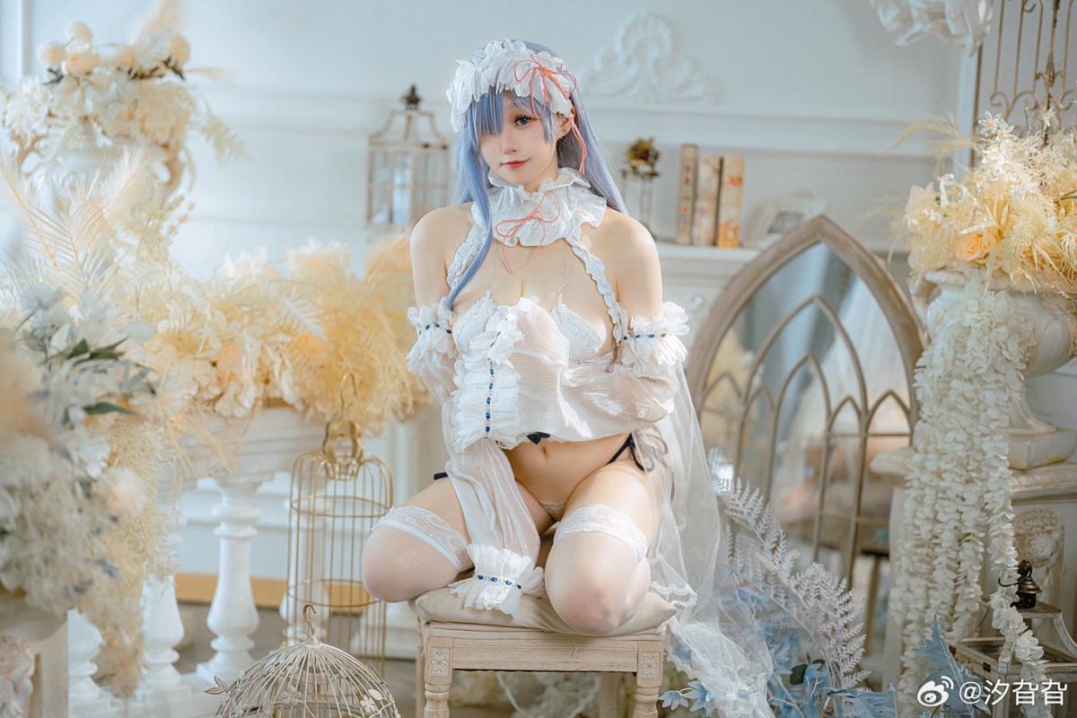 COSPLAY鉴赏|长发花嫁蕾姆COS，被美貌吸引了！Cn汐旮旮 - 第6张
