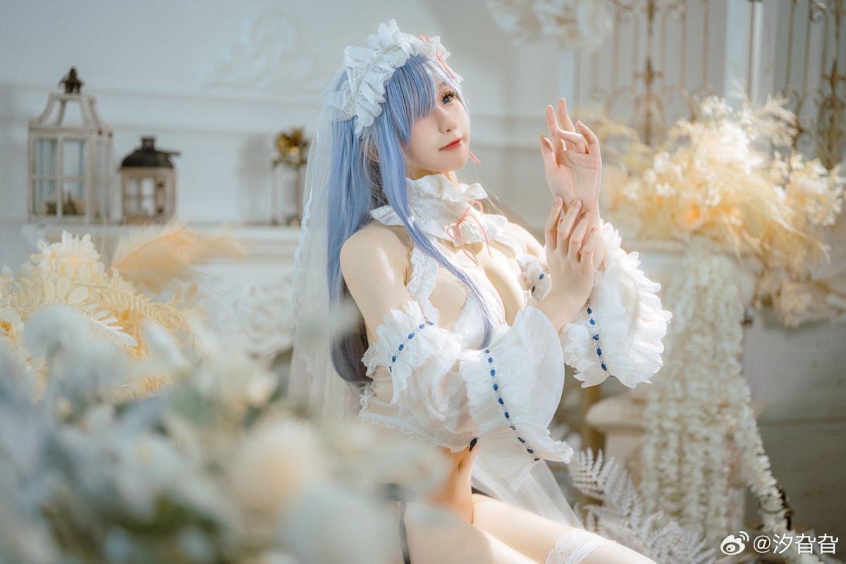 COSPLAY鉴赏|长发花嫁蕾姆COS，被美貌吸引了！Cn汐旮旮 - 第3张
