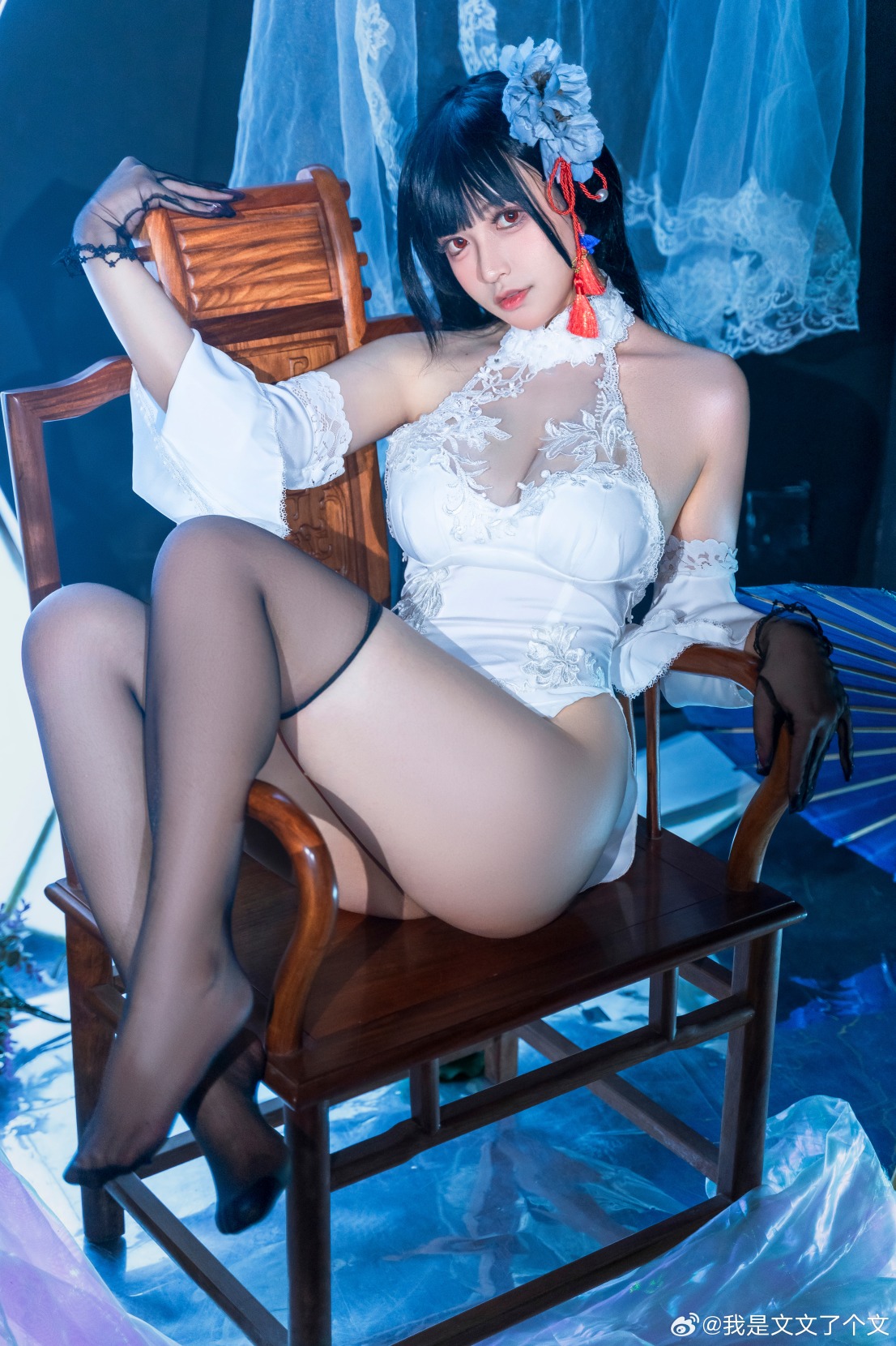 【COS正片】碧蓝航线逸仙COS，古风旗袍配黑丝~@我是文文了个文 