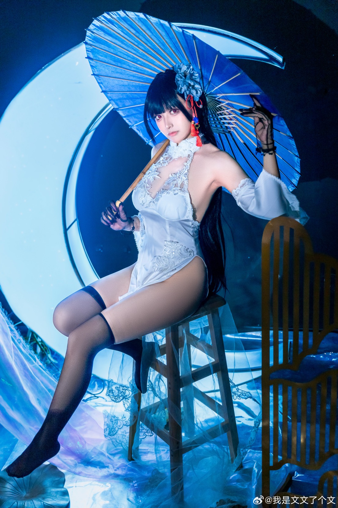 【COS正片】碧蓝航线逸仙COS,古风旗袍配黑丝~@我是文文了个文 - 第10张