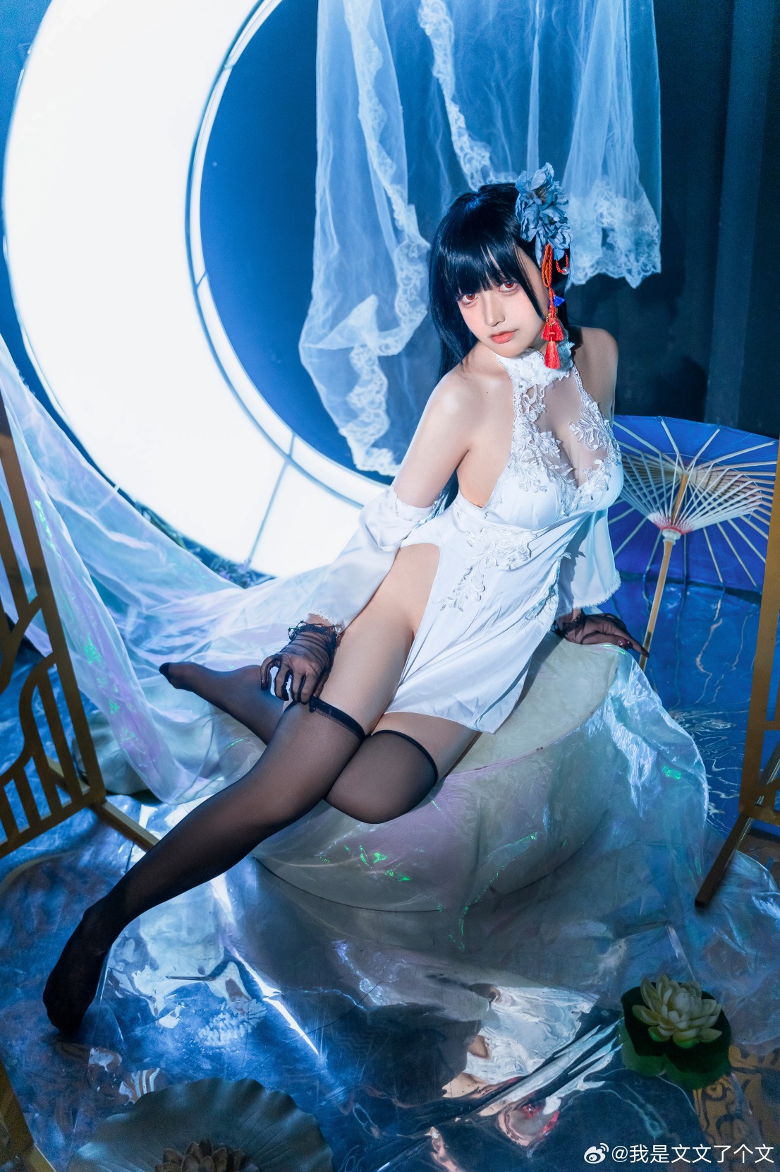 【COS正片】碧蓝航线逸仙COS,古风旗袍配黑丝~@我是文文了个文 - 第9张