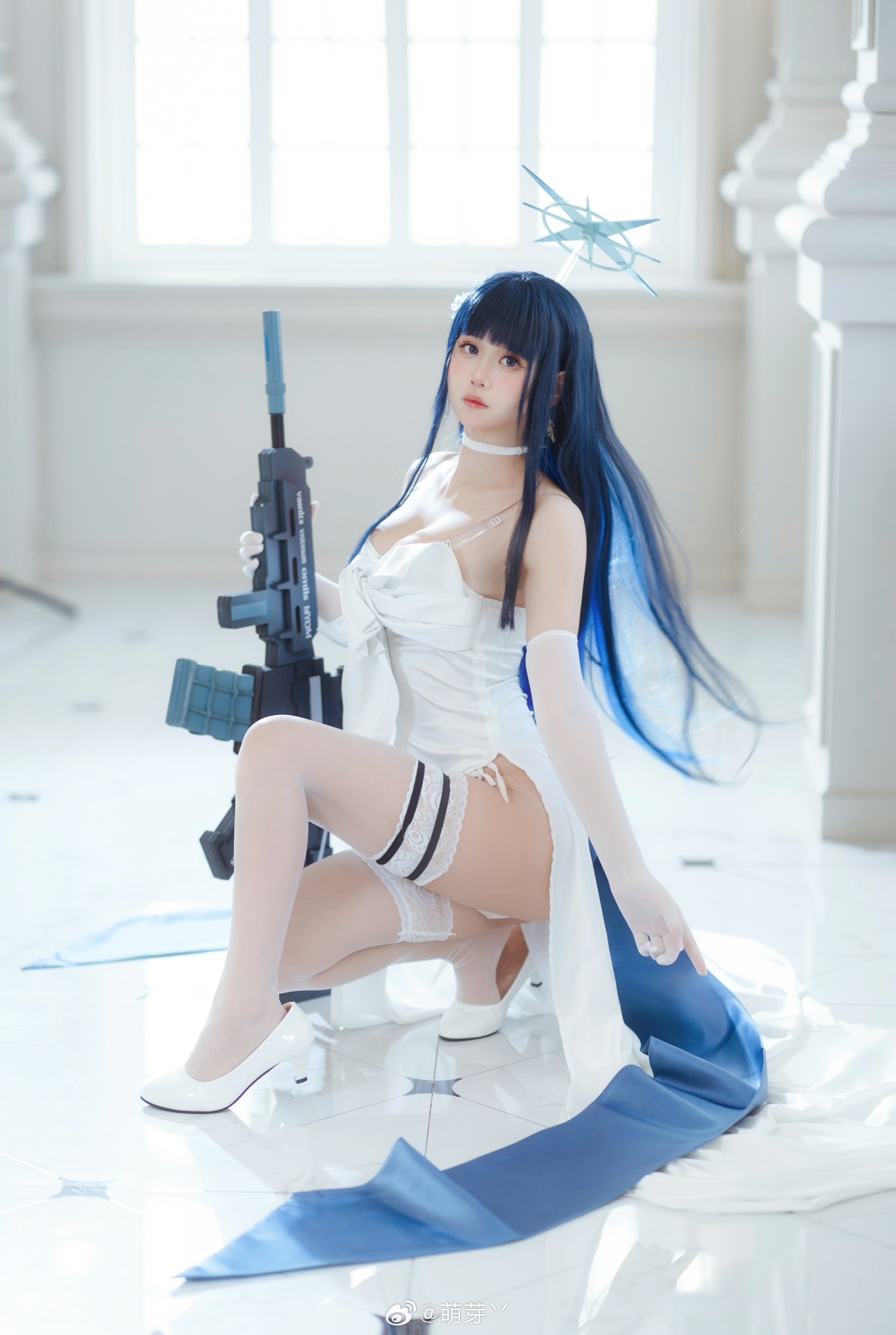 [COSPLAY]萌芽丷COS蔚蓝档案纱织礼服 hso这大腿这欧派~ - 第2张