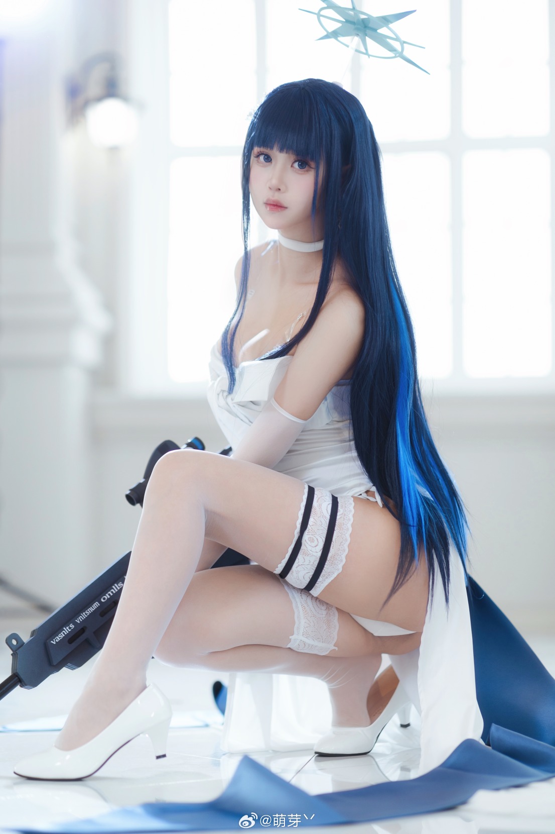 [COSPLAY]萌芽丷COS蔚蓝档案纱织礼服 hso这大腿这欧派~ - 第3张