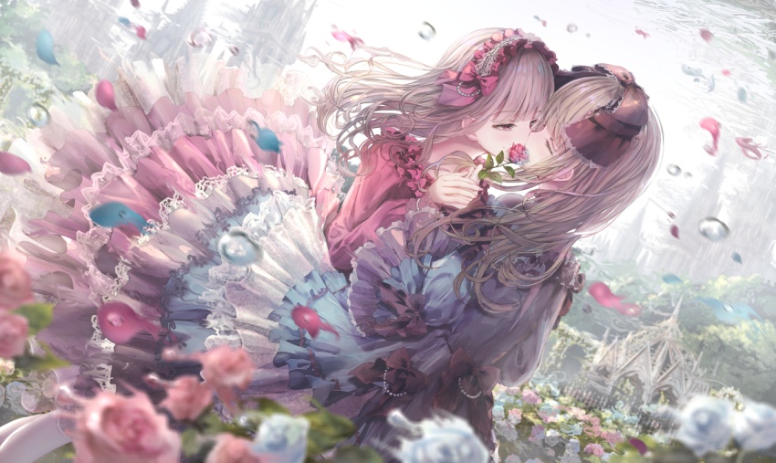 P站美图|二次元动漫美少女贴贴，百合美图 - 图(7)